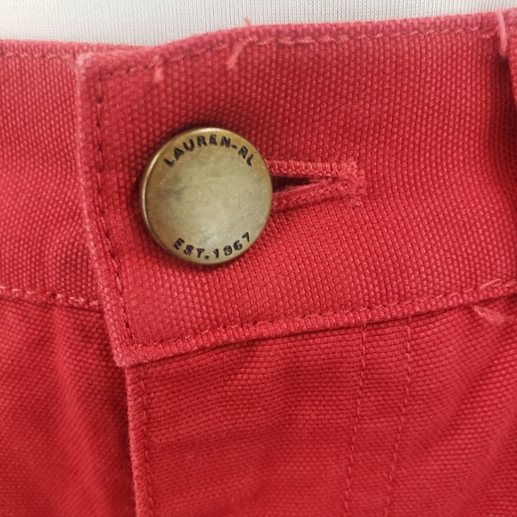 LAUREN JEAN CO RALPH LAUREN SZ 6 BRUSHED SOFT STRAIGHT LEG STRETCH RED JEAN - Picture 4 of 5